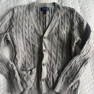 Polo by Ralph Lauren Gray Cable Knit Cardigan